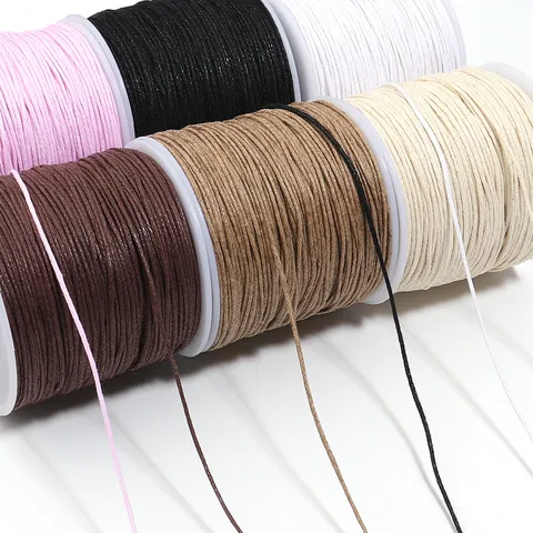 Handmade Braided Waxed Cord For DIY Bracelet Necklace Jewelry Making String Braided Material Solid Color Wax Thread