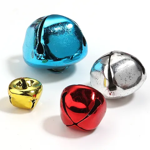 Christmas Decorative Metal Cross Bells Colorful Painted Craft Bells For DIY Pet Collar Pendant Handmade Holiday Home Decor