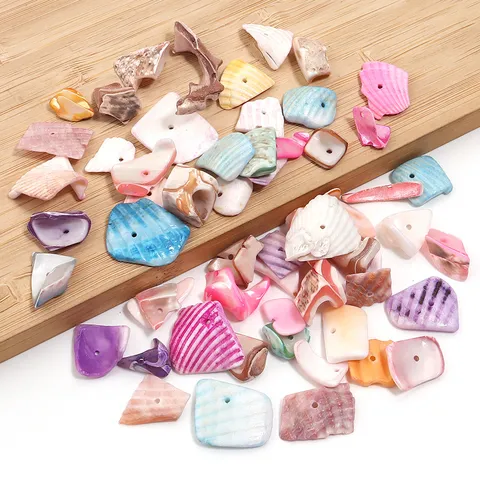 Natural Colorful Shell Beads Drilled Hole DIY Wind Chime Craft Materials Kindergarten Manual Educational Jewelry Making Decoration Accessories