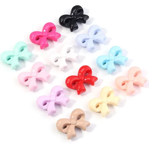 Acrylic Electroplated Star Bowknot Beads Colorful Loose Spacer Beads DIY Jewelry Finding For Keychain Bracelet Phone Chain Making