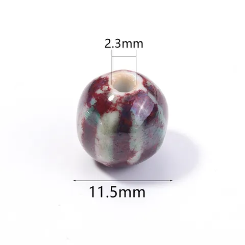 Glazed Ceramic Pumpkin Striped Round Beads For DIY Jewelry Making Bracelet Necklace Handmade Craft Supplies Pastoral Style