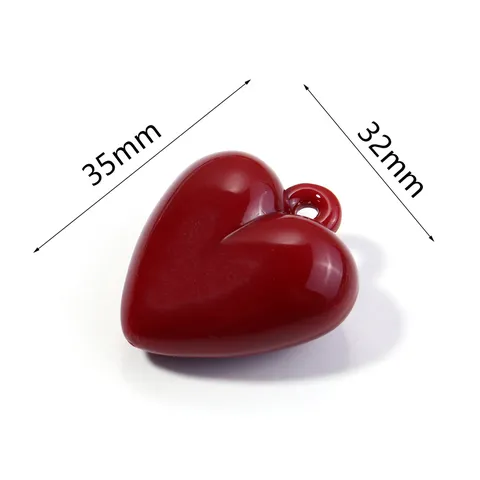 DIY Acryl Hartvormige Charms Glanzende Bakvernis Kleurrijke Perzik Hart Hanger Voor Handgemaakte Armband Telefoon Ketting Sieraden Accessoires