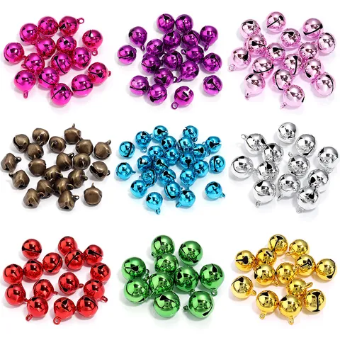 Electroplated Multicolor Metal Jingle Bells Candy Color Matte Slit Bells For DIY Bracelet Pendant Jewelry Making Craft Christmas Decoration Accessories