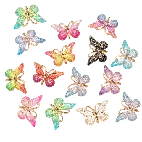 Acryl Gradient Irisierend Schmetterlingsform Flachrücken Harz Patches DIY Schmuckherstellung Dekoration Zubehör Handwerk Erkenntnisse
