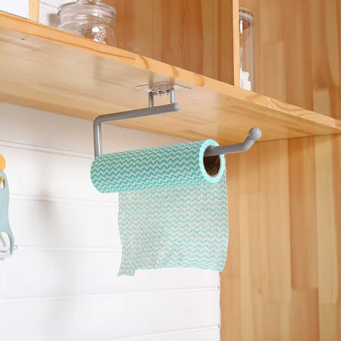 Kitchen Paper Towel Holder Punch Free Plastic Rag Rack Wall Mounted Storage Organizer For Bathroom Kitchen Home