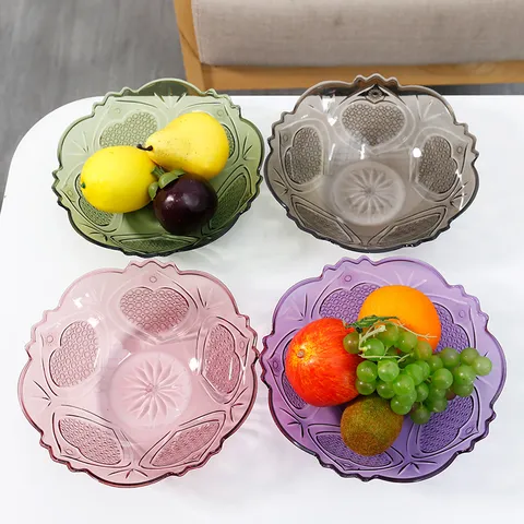 Assiette à Fruits en Plastique Créative Européenne Salon Table basse Bonbons Snacks Plateau de Rangement Décoratif Corbeille à Fruits