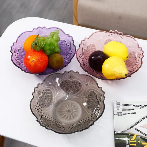 Assiette à Fruits en Plastique Créative Européenne Salon Table basse Bonbons Snacks Plateau de Rangement Décoratif Corbeille à Fruits