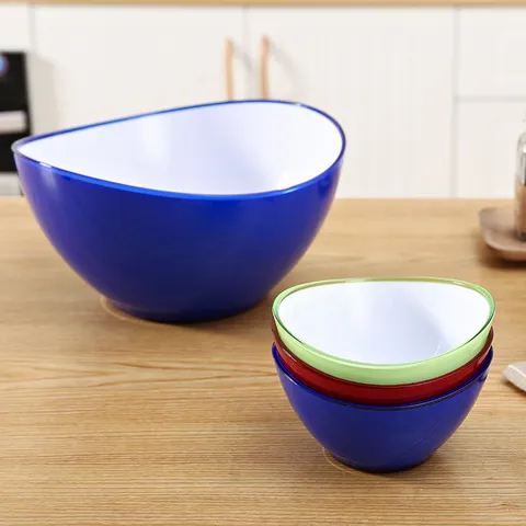 Bol de Fruits en Plastique Minimaliste Bol à Salade Bicolore Vaisselle de Cuisine Salon Bassin à Légumes Assiette de Fruits de Ménage