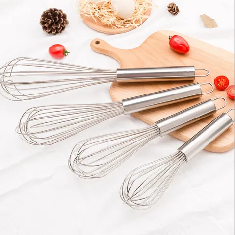 8 Zoll Manueller Edelstahl Schneebesen Küche Backwerkzeug Silber Metall Draht Handheld Eierschläger Mixer Küchenhelfer