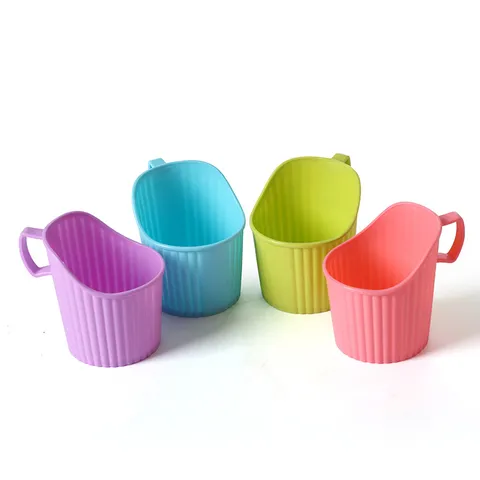 Porte-Gobelet en Papier Jetable Manchon de Tasse en Plastique Anti-Brûlure Rayures Verticales Support de Tasse Accessoires de Cuisine à Domicile