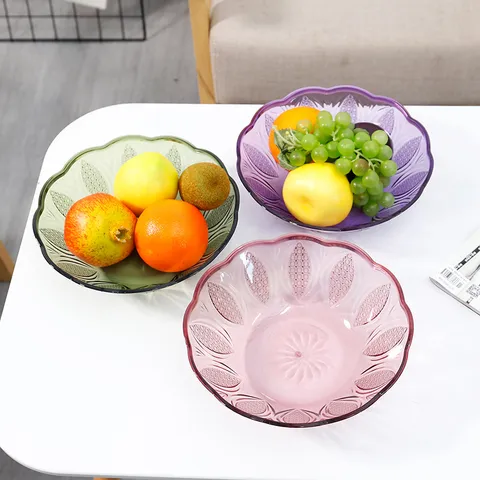 Europäischer Stil Kunststoff Obstteller Wohnzimmer Kreative Blatt Geprägt Süßigkeiten Getrocknete Früchte Snack Aufbewahrung Tablett