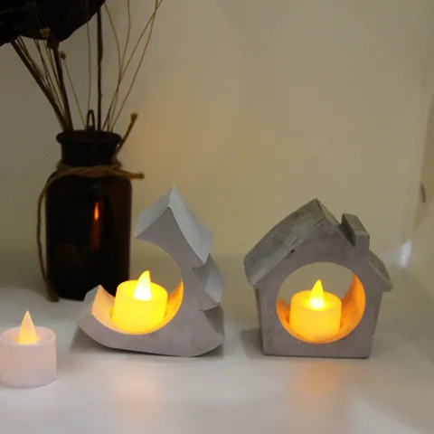 DIY Silikonform Für Haus Und Baum Aromatherapie Kerzenhalter Harz Gussform Heim Dekor Handwerk Werkzeug