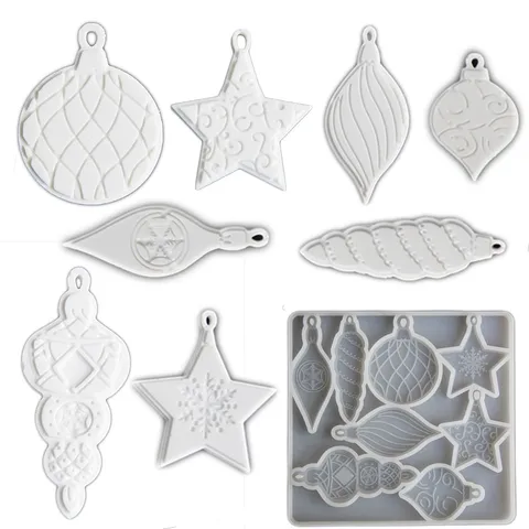 DIY Silikonform Weihnachts-Stern Schneeflocke Gips Aromatherapie Stein Harz Form Hängendes Schild Backen Handwerk Form