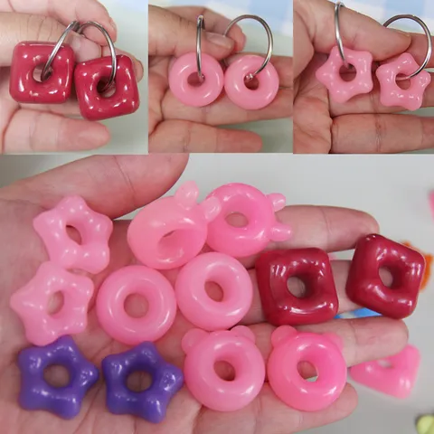 DIY Silikonform Süß Donut Bär Hase Ring Anhänger Harzform Handgemachte Schmuckherstellung Werkzeug Backform