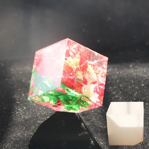 Geschnittene Ecke Würfel Silikonform Handgemachte Epoxidharz Gießform DIY Kristall Blume Probe Handwerk Herstellung Werkzeug
