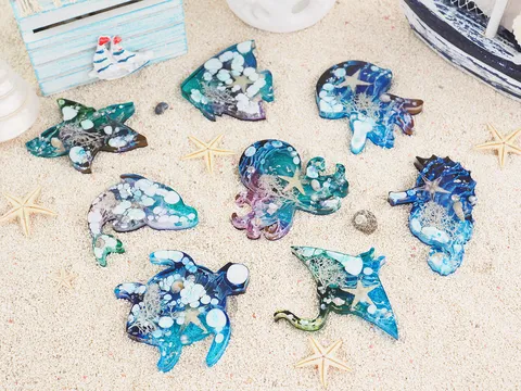 DIY Meerestiere Silikonform Quallen Oktopus Wal Epoxidharz Gießform Handwerk Form Für Schlüsselanhänger Schmuckherstellung