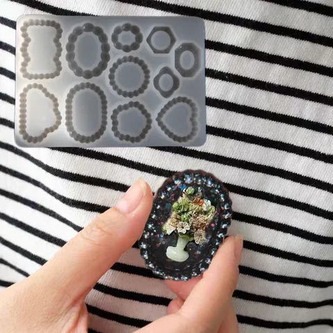 Retro Perlenrand Silikonform Wolke Oval Schale Epoxidharzform DIY Handwerk Weiche Keramik Form Für Schmuck Herstellung Schale