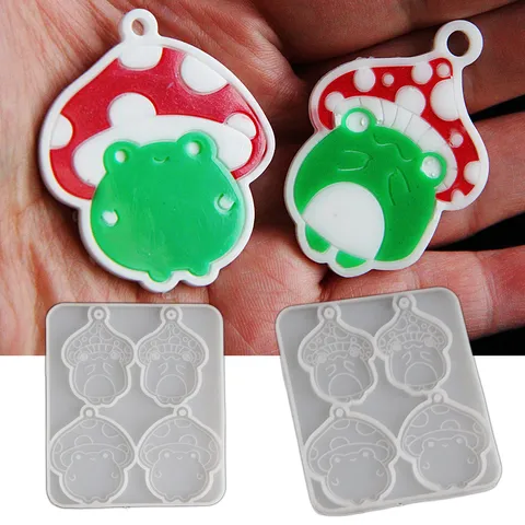 Silikon Pilz Frosch Anhänger Form DIY Handgemachte Epoxidharz Gips Kuchen Form Süße Tier Handwerk Backwerkzeug