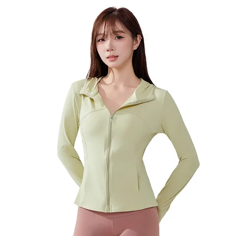 Ropa de Protección Solar de Verano para Mujer Protección UV Con Capucha Manga Larga Ligera Cremallera Completa Chaqueta Deportiva Exterior