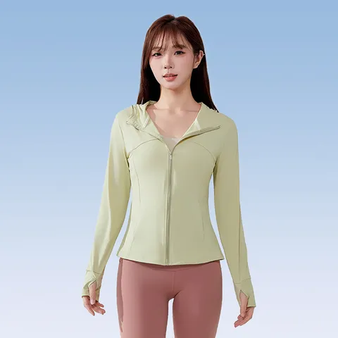 Ropa de Protección Solar de Verano para Mujer Protección UV Con Capucha Manga Larga Ligera Cremallera Completa Chaqueta Deportiva Exterior