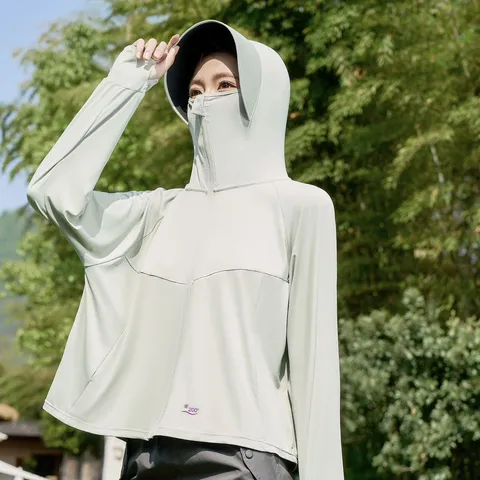 Ropa de Protección Solar UV Casual para Mujer Ligera Transpirable con Capucha Chaqueta Manga Larga Color Sólido Abrigo de Verano al Aire Libre