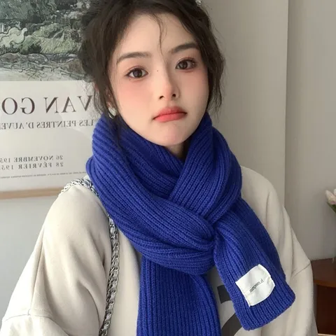Winter Warme Gebreide Sjaal Effen Kleur Koreaanse Stijl Kasjmier gevoel Korte Nekwarmer Voor Vrouwen Mode Winter Accessoires
