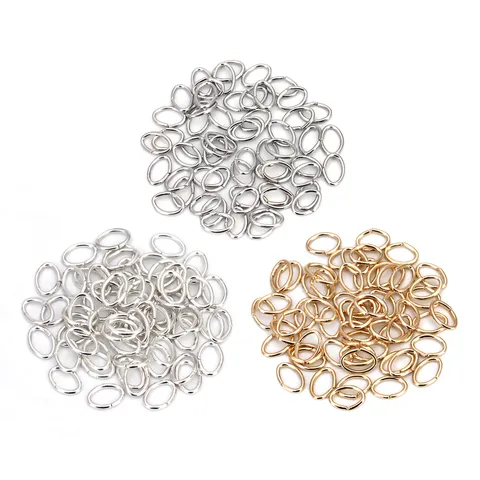 Iron Oval Open Jump Rings Closed Connectors For Jewelry Making DIY Craft Metallic Plated Findings Hardware Accessory Supplies