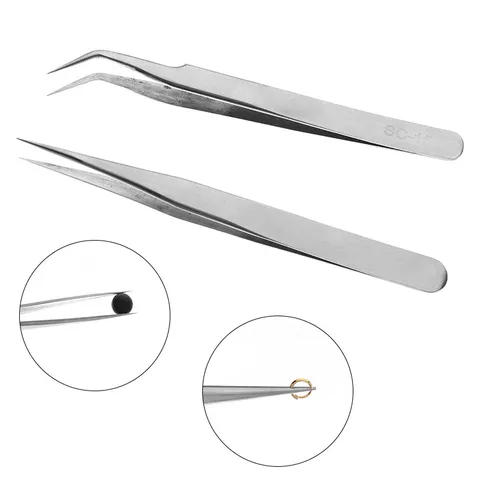 Stainless Steel Precision Tweezers Pointed Curved Head DIY Jewelry Making Tools Handcraft Accessories For Beading Picking