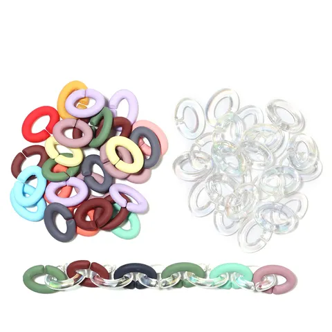 Acrylic Oval C-Shaped Open Chain Links For DIY Earrings Glasses Chain Connector Accessories Colorful Matte Transparent Findings
