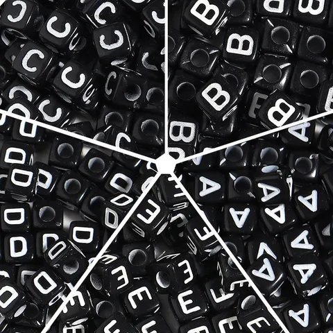 Square Acrylic Alphabet Beads Black White Letter Beads For DIY Bracelet Necklace Jewelry Making Loose Beads Accessories