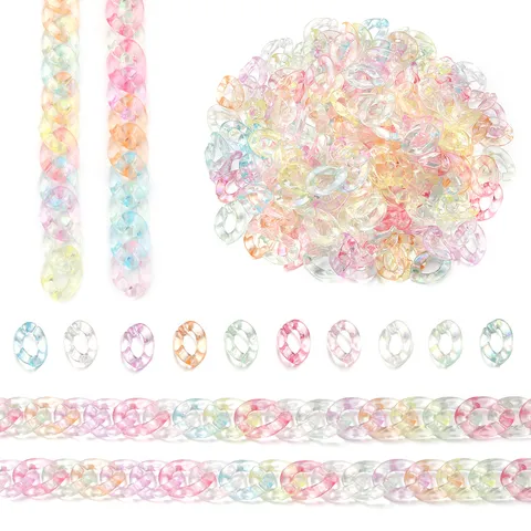 Acrylic Colorful Transparent Open Chain Link Connectors For DIY Bag Glasses Chain Phone Lanyard Accessory Fashion Jewelry Making