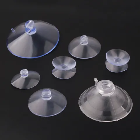 Transparent Suction Cup Hooks Strong Mushroom Head Wall Hanging For Wedding Car Glass Tile Decoration Double Sided Perforated Plastic Suction Cups