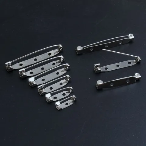 DIY Alloy Brooch Backs Safety Pins Silver Plated Pin Base Findings For Brooches Jewelry Making Handmade Craft Supplies Accessory