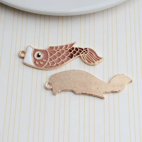 Alloy Enamel Koi Fish Charm Pendant DIY Handmade Jewelry Accessories For Earrings Necklace Bag Making Material