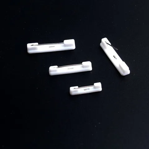 White Plastic Safety Pins For DIY Badge ID Card Name Tag Base Brooch Back Pins Components Components Craft Findings