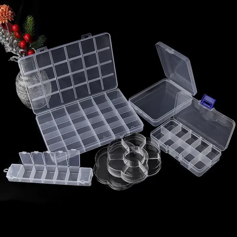 Transparent Plastic Storage Box Multi Grid Compartment Organizer Case For DIY Craft Beads Jewelry Parts Sorting Storage Container