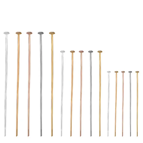 Electroplated Iron Flat Head Pins DIY Jewelry Making T Pins For Handcrafted Earrings Necklaces Craft Finding Accessories Multi Color