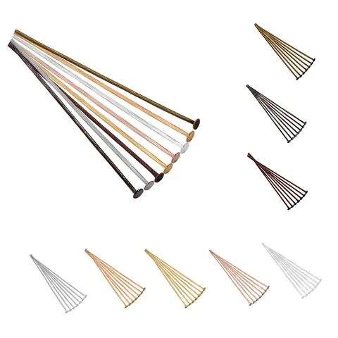 Electroplated Iron Flat Head Pins DIY Jewelry Making T Pins For Handcrafted Earrings Necklaces Craft Finding Accessories Multi Color