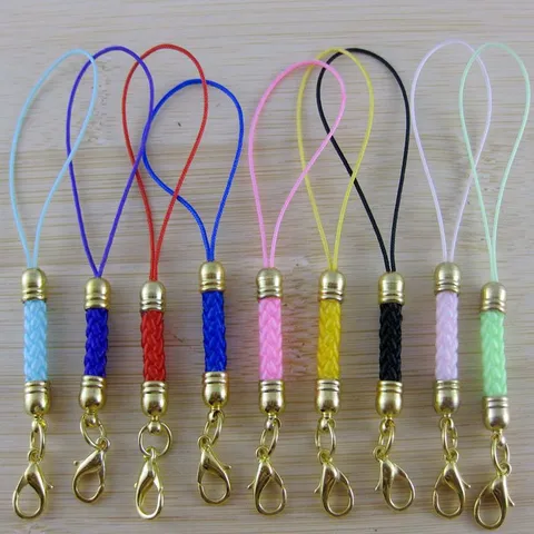 Joyería Hecha a Mano DIY Cierre de Langosta Dorado Cordón para Teléfono Móvil de Nailon Trenzado Conector Para Colgantes Accesorios