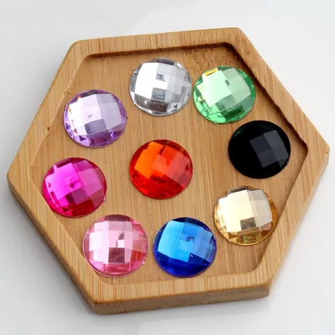 Faceted Plastic Round Flatback Rhinestones Geometric Earth Cut Acrylic Gems For Handcraft Crafting Loose Stone Materials