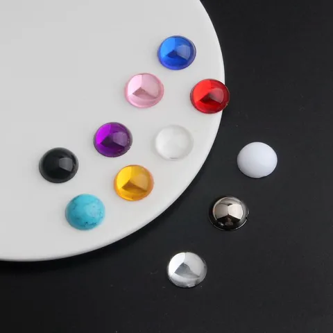 Acrylic Half Round Cabochons Smooth Flatback Gems For DIY Jewelry Making Craft Accessories Scrapbooking Embellishments
