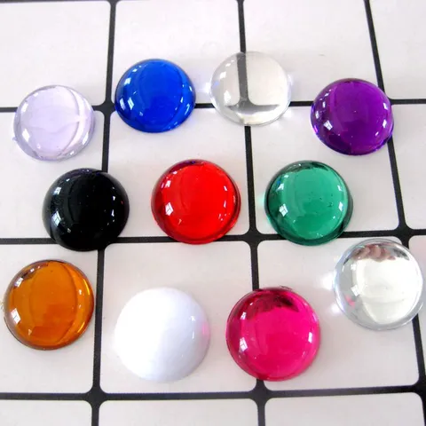 20mm Half Round Smooth Surface Acrylic Cabochon Flatback Gems Multiple Colors DIY Handmade Jewelry Making Crafting Accessories Scrapbooking Decoration