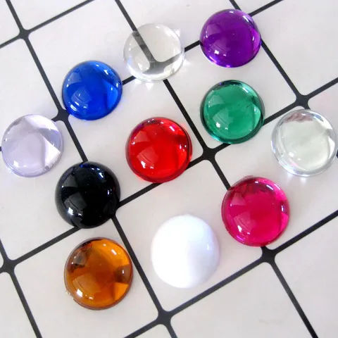 20mm Half Round Smooth Surface Acrylic Cabochon Flatback Gems Multiple Colors DIY Handmade Jewelry Making Crafting Accessories Scrapbooking Decoration