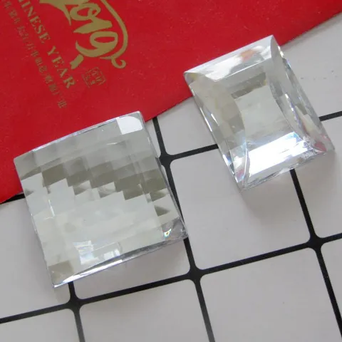 Klare Acryl Flachback Strass Facettierte Gitter Geometrische Lose Steine Für DIY Schmuckherstellung Handwerk Scrapbooking Verzierung