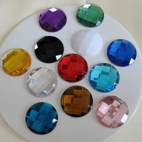 Acryl Flache Rückseite Facettierte Strasssteine Für DIY Handgefertigten Schmuck Herstellung Handwerk Dekoration Runde Erde Strass Flache Boden Perlen