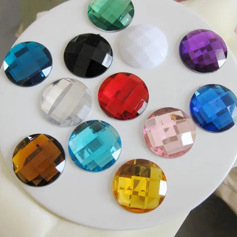 Acryl Flache Rückseite Facettierte Strasssteine Für DIY Handgefertigten Schmuck Herstellung Handwerk Dekoration Runde Erde Strass Flache Boden Perlen