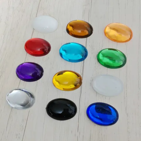 Acrylic Oval Flat Back Cabochons Smooth Surface Multicolored Gemstones For DIY Jewelry Making Accessories Time Gem Patches