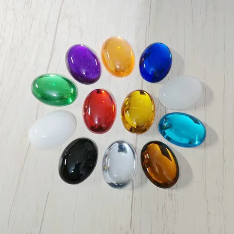 Acrylic Oval Flat Back Cabochons Smooth Surface Multicolored Gemstones For DIY Jewelry Making Accessories Time Gem Patches