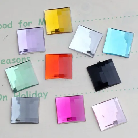 Quadratische Acryl Strasssteine Flache Rückseite Kristalle Facettierte Diamant Edelsteine Für DIY Basteln Handyhülle Kleidung Dekoration Scrapbooking