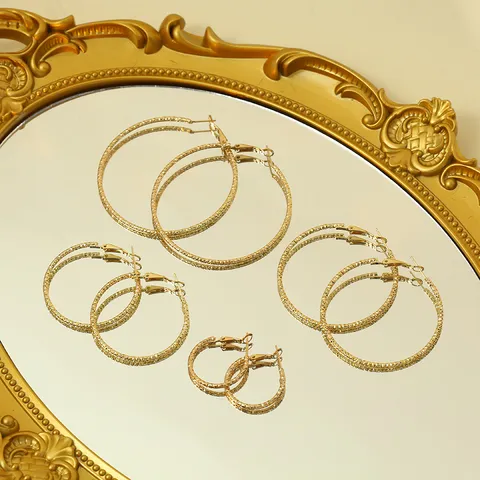 Grote Gepreegde Creolen Voor Vrouwen Mode Woon-werkverkeer Geometrische Cirkel Oorbellen 925 Sterling Zilver Stift Metaal Sieraden
